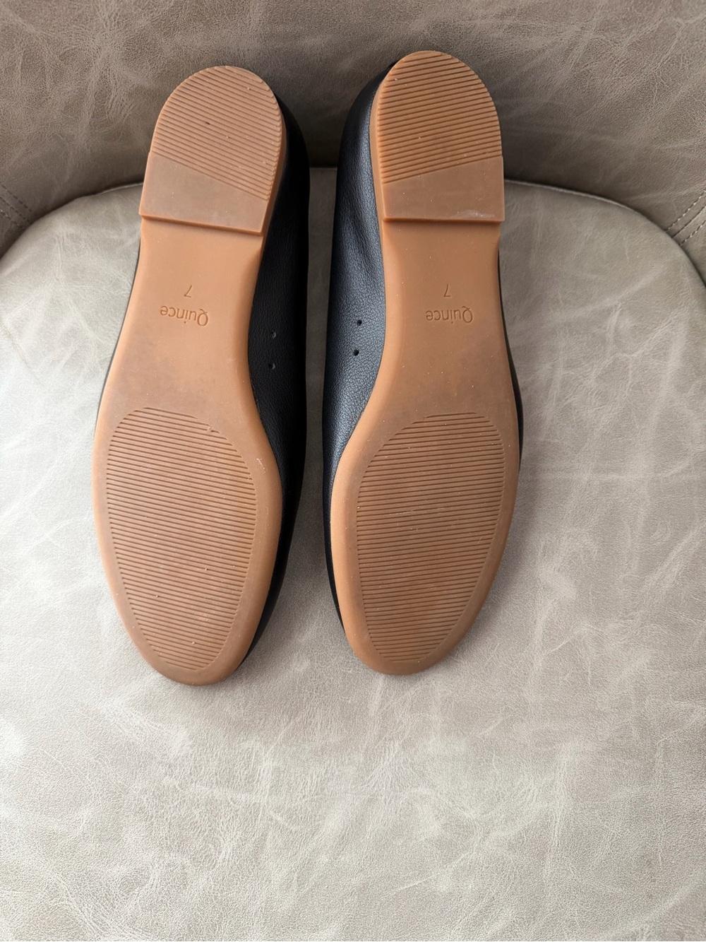 Quince Black Leather Slip-On Ballet Flats - Picture 6 of 7
